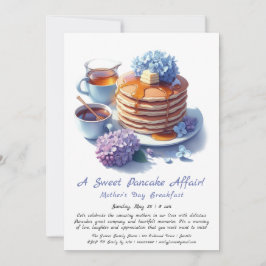 マザーズデイブレックファースト – パンケーキ&薄紫 招待状