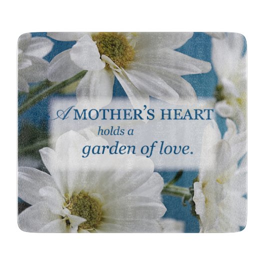 マザーズデイホワイトデイジーズガーデンオブラブブルースカイ カッティングボード (正面)