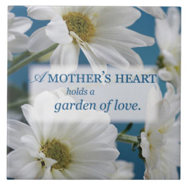 マザーズデイホワイトデイジーズガーデンオブラブブルースカイ タイル