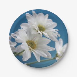 マザーズデイホワイトデイジーズガーデンオブラブブルースカイ ペーパープレート