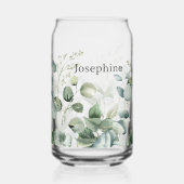 マザーズデイボタニカルグリーンリーフ名前をカスタムする ガラス缶 (裏面)