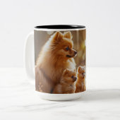 マザーズデイポメラニア犬 ツートーンマグカップ (正面左)