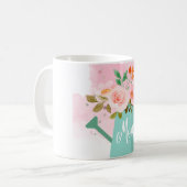 マザーズデイマグと散水缶と花 コーヒーマグカップ (正面左)