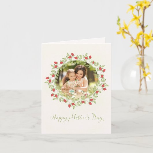 マザーズデイミニマリストウォーターカラーバラリース カード (黄色い花)