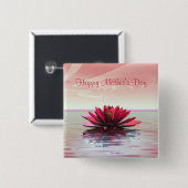 マザーズデイレッドウォーターリリー 缶バッジ (正面&裏面)