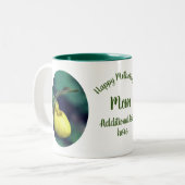 マザーズデイレディースリッパパーソナライズされた花 ツートーンマグカップ (正面左)