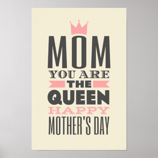 マザーズデイヴィンテージスタイル 文字デザイン ポスター (正面)