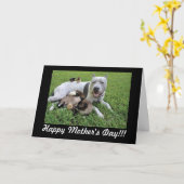 マザーズデイ動物愛好家ファーベビーママカード カード (黄色い花)