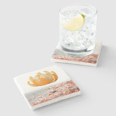 マザーズデイ大理石コースターオレンジ ストーンコースター (横)