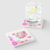 マザーズデイ大理石コースターゾウ ストーンコースター (横)