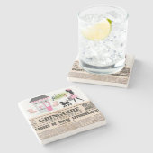 マザーズデイ大理石コースターパリ(フランス) ストーンコースター (横)