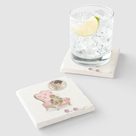 マザーズデイ大理石コースタービクトリアン ストーンコースター (横)