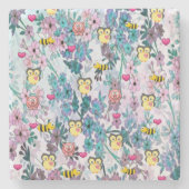 マザーズデイ大理石コースターフクロウ ストーンコースター (正面)