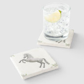 マザーズデイ大理石コースターホワイトホース ストーンコースター (横)