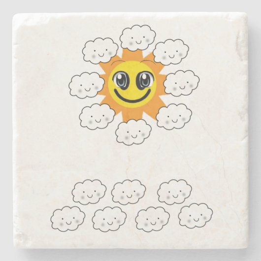 マザーズデイ大理石コースター雲 ストーンコースター (正面)