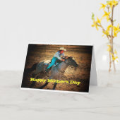 マザーズデイ女性のカーボーイカード カード (黄色い花)