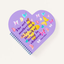 マザーズデイ引用文と水彩蝶 ノートブック