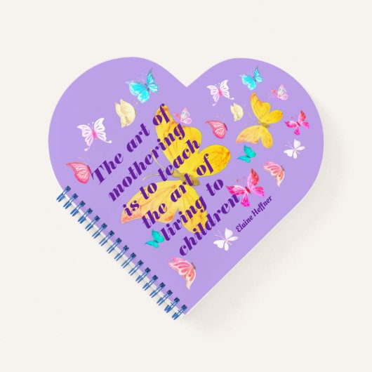 マザーズデイ引用文と水彩蝶 ノートブック (正面)