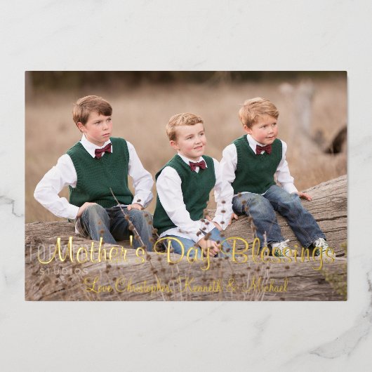 マザーズデイ恵みホリデーカード 箔招待状 (正面)