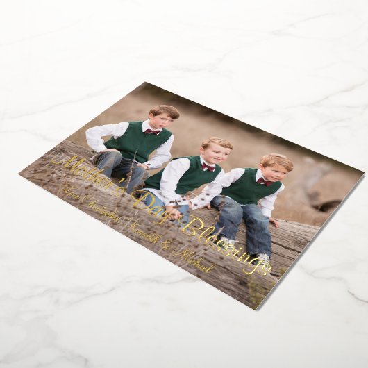 マザーズデイ恵みホリデーカード 箔招待状 (回転した状態)