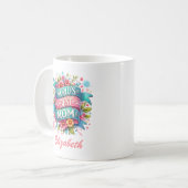 マザーズデイ自然愛好家のパーソナライズされたフローラ コーヒーマグカップ (正面左)