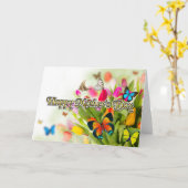 マザーズデイ蝶チューリップ カード (黄色い花)