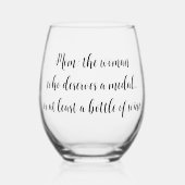マザーズデイ誕生日おもしろい引用文シンプル ステムなしワイングラス (正面)
