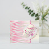 マザーズデイ金ゴールドレタリングエレガントピンクラグジュアリー ポストカード (スタンド正面)