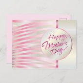 マザーズデイ金ゴールドレタリングエレガントピンクラグジュアリー ポストカード (正面/裏面)