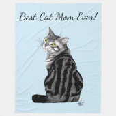 マザーズデイ・タビー・キャット フリースブランケット (正面)