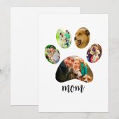マザーズデイ 犬の母 | 5つの肉球プリント フォト コラージュ シーズンカード (正面/裏面)