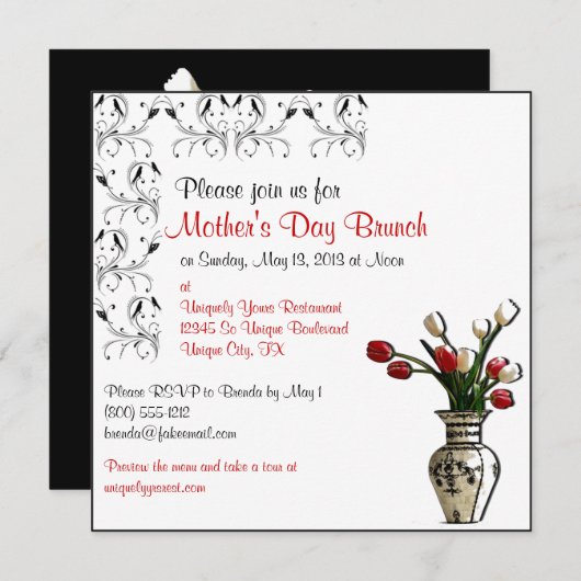 マザーズデエレガントイブランチカスタム招待状 招待状 (正面/裏面)