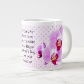 マザーズデーエキゾチックオーキズ花の写真 ジャンボコーヒーマグカップ (正面右)