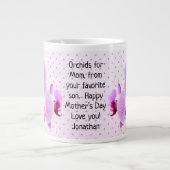 マザーズデーエキゾチックオーキズ花の写真 ジャンボコーヒーマグカップ (正面)