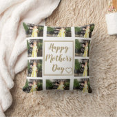 マザーズデーカスタムテンフォトコラージュハート クッション (ブランケット)