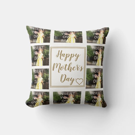 マザーズデーカスタムテンフォトコラージュハート クッション (正面)