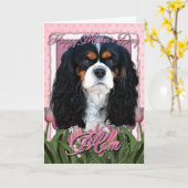 マザーズデーピンクチューリップス – カヴァリエ – トリカラー カード (黄色い花)