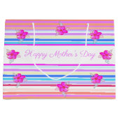 マザーズパーソナライズされたデイフローラストライプ抱き枕 ラージペーパーバッグ (正面)