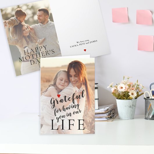 マザーズパーソナライズされたデイ2の写真と文字 シーズンカード