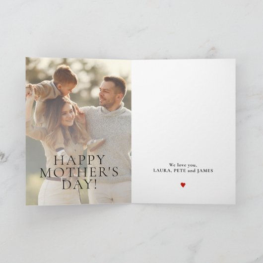 マザーズパーソナライズされたデイ2の写真と文字 シーズンカード (内部)