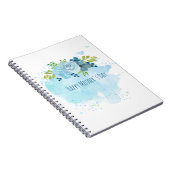 マザーズモダンデイギフトほこりっぽい青い花カスタムの花 ノートブック (右側)