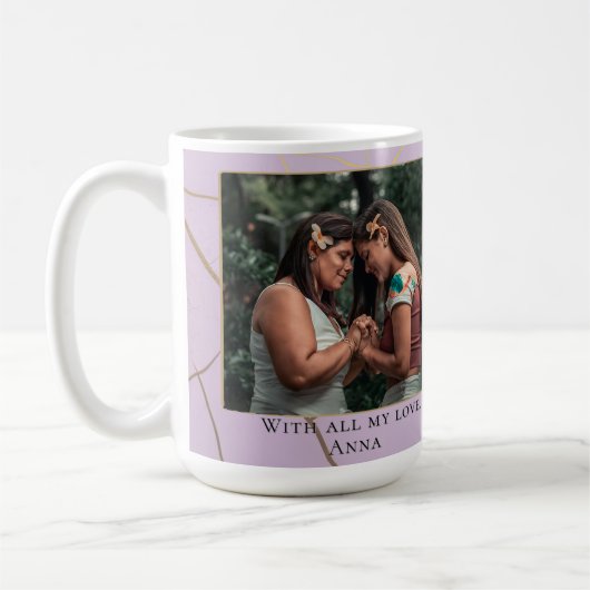 マザーズモダンデイパステルエレガントキンツギ引用文 コーヒーマグカップ (左)