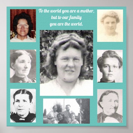 マザーズ引用文コラージュティール（緑がかった色）枠ポスター ポスター (正面)