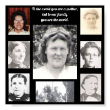 マザーズ引用文コラージュ黒枠ポスター