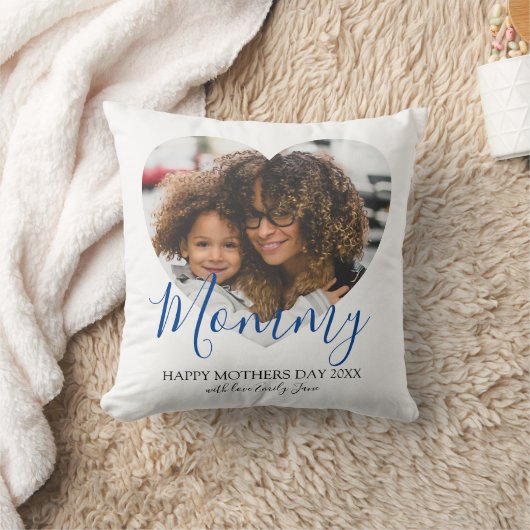 マザーズ日ハート写真記念装飾用クッション クッション (ブランケット)