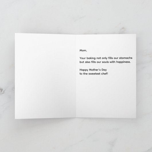 マザーズ日ベーキング引用文ベーカー母シェフ カード (内部)