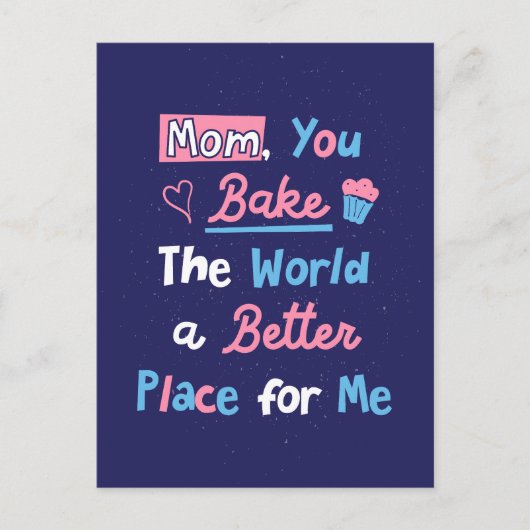 マザーズ日ベーキング引用文ベーカー母シェフ ポストカード (正面)