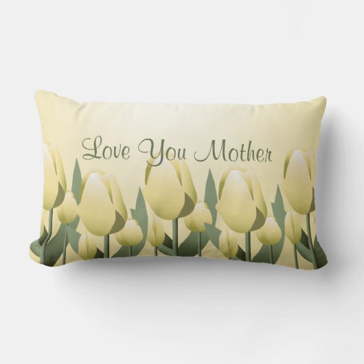 マザーズ日春チューリップ愛ママイエローランバー ランバークッション (正面)