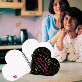 マザーズ最高のデーのブラックエレガントピンク ノートブック