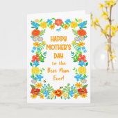 マザーズ最高のデーは必ずかわいらしフローラで カード (黄色い花)